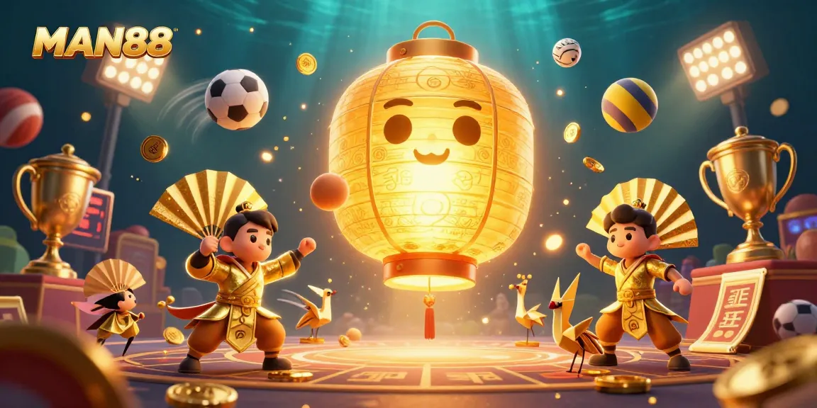 Join the excitement at MAN88's night market casino with vibrant spirits and dynamic sports elements.