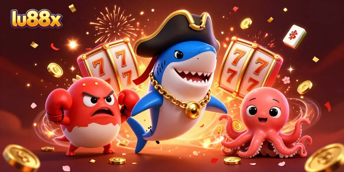 Experience exhilarating gameplay with lu88x as the pirate shark, pufferfish, and octopus celebrate wins!