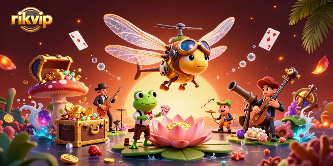 Engage with the exciting gaming world of rikvip at a vibrant lily pad casino.